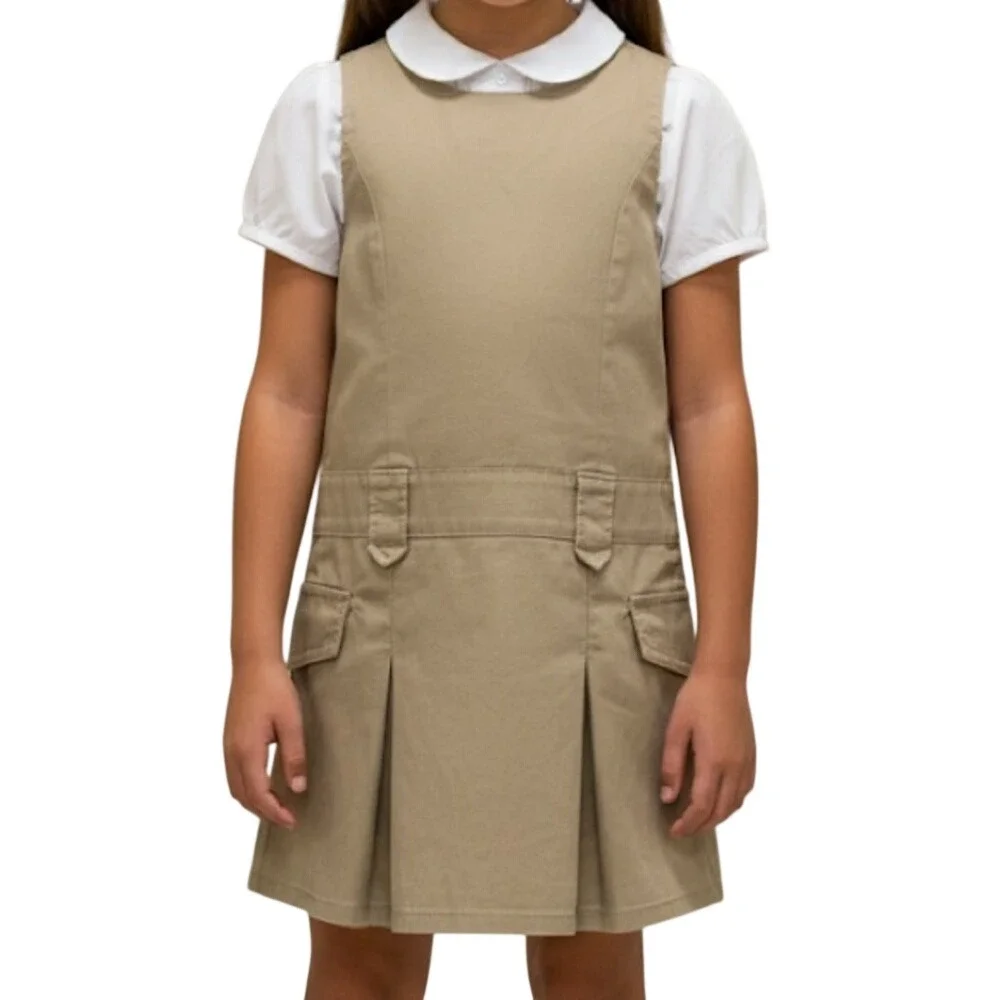 The Children's Place Khaki Jumper Dress M3gan Megan Size‎ 6X-7 new with flaw